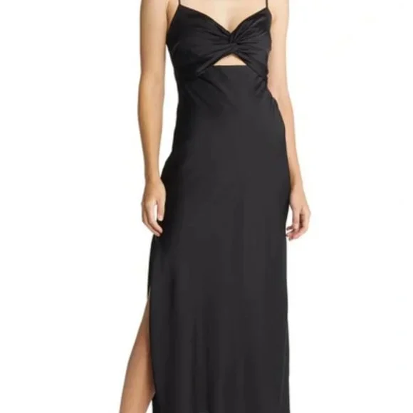 shona joy black bridesmaid dress Jamila Lace High Neck Maxi Dress | Black | Dresses